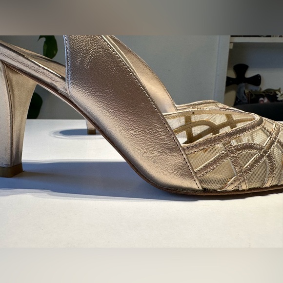 Stuart Weitzman open toe high heels sandals light gold (silver gold), EU 38 1/2 - Picture 12 of 16